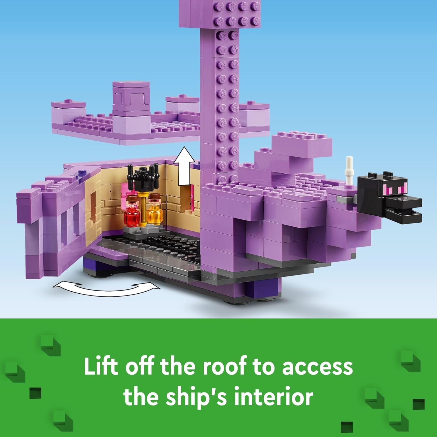 Lego Minecraft Ender Dragon and Endship Building Set Video Game Toys with 2 Minecraft Minifigures Dragon Toy Action Play Set for Kids Birthday Gift for Boys and Girls 8 Years Old and Up 21264