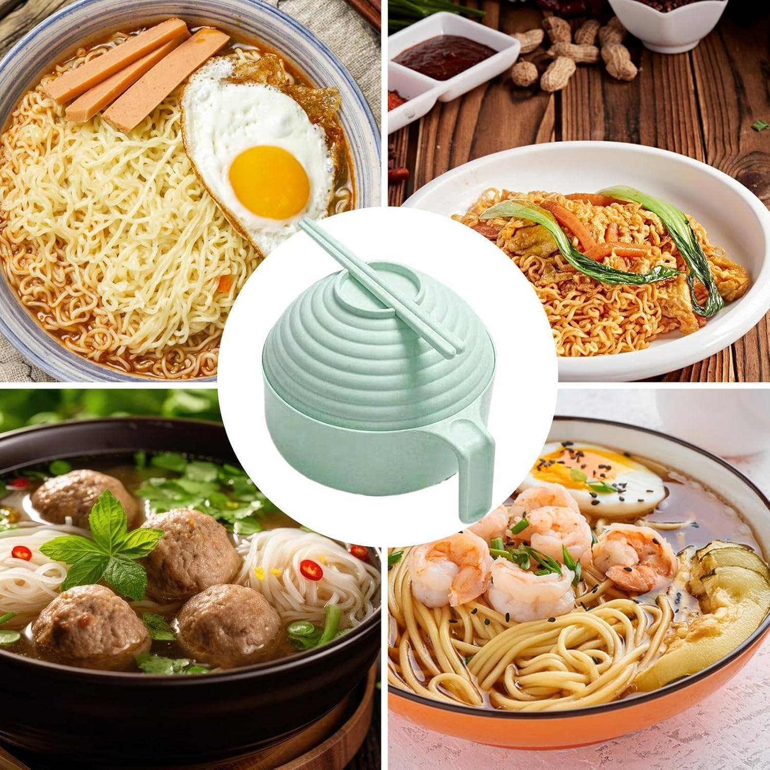 Instant Noodle Set, Ramen Bowl Set, Instant Ramen Bowl Set, Ramen Bowl Set, Ramen Bowl Set, Ramen Bowl Set, Ramen Bowl Set with Chopsticks for Ramen, Four, Udon, Soba, and Noodles