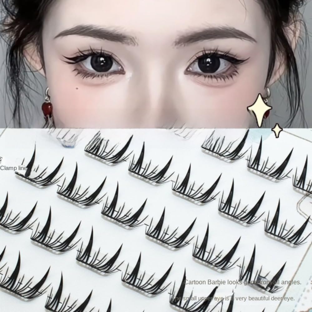 False Eyelashes Natural Curl New Cartoon Eye No Glue False Eyelashes Natural Easy Application Eyelash Extensions Daily Wear