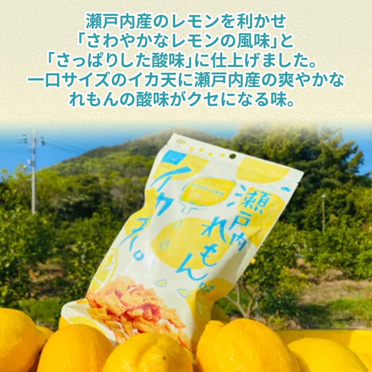 【Maruka Foods Official】Manufacturer Original Bag Included! Setouchi Lemon Flavored Squid Fritters 27g 10-Pack Snack Popular Assortment Sweets Squid Fritters Squid Fry Squid Ika (10 pieces) Original