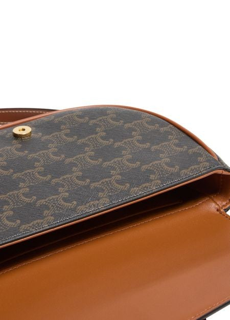 CELINE Folco shoulder bag in Triomphe canvas and calfskin - Image 4