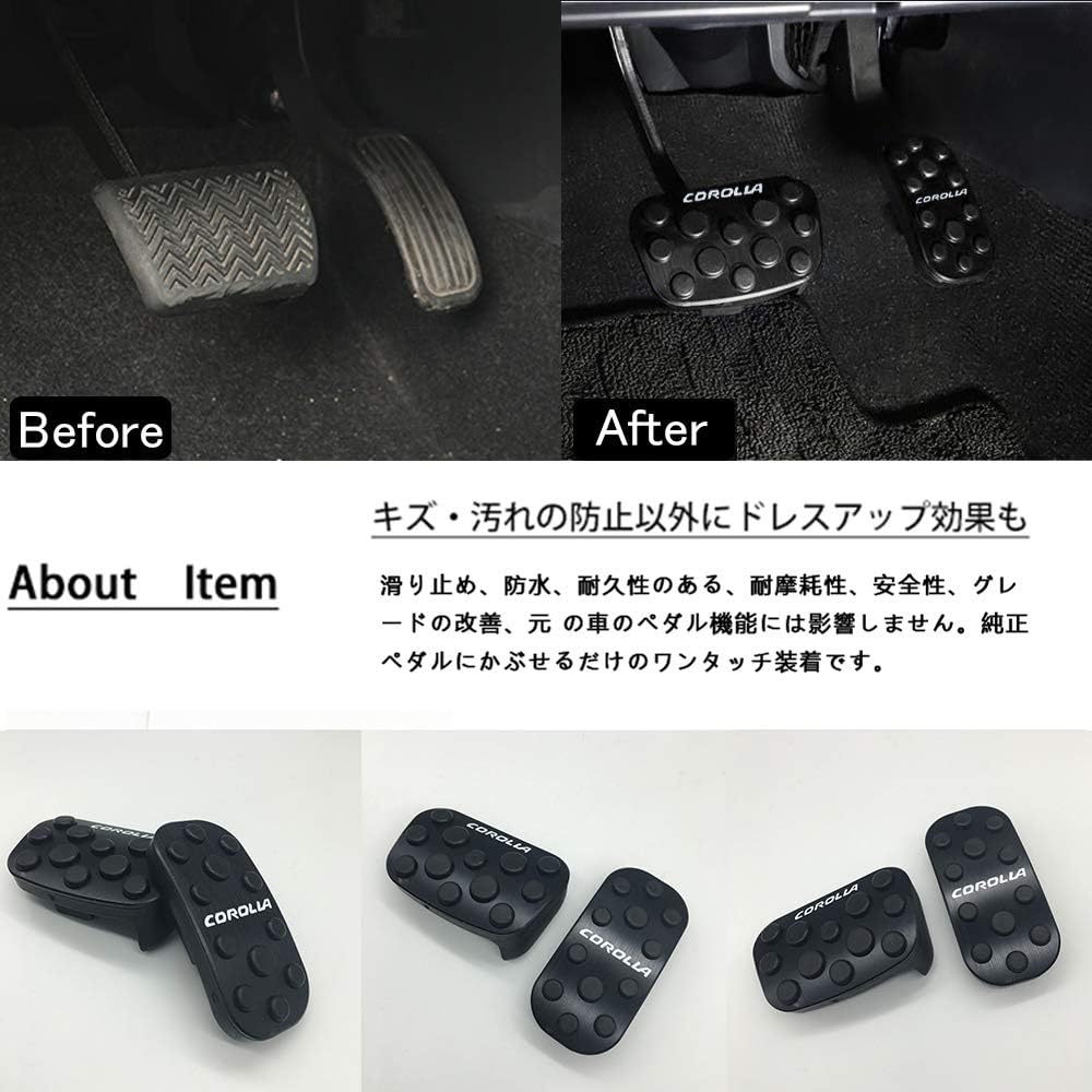 Boyou (Newest Model) Toyota Corolla Cross / New Corolla Touring / Sport / Sedan 210 Series High Quality Aluminum Pedal No Tools Needed Sport Touring Dedicated Design Brake Axle Cover Anti-Scratch