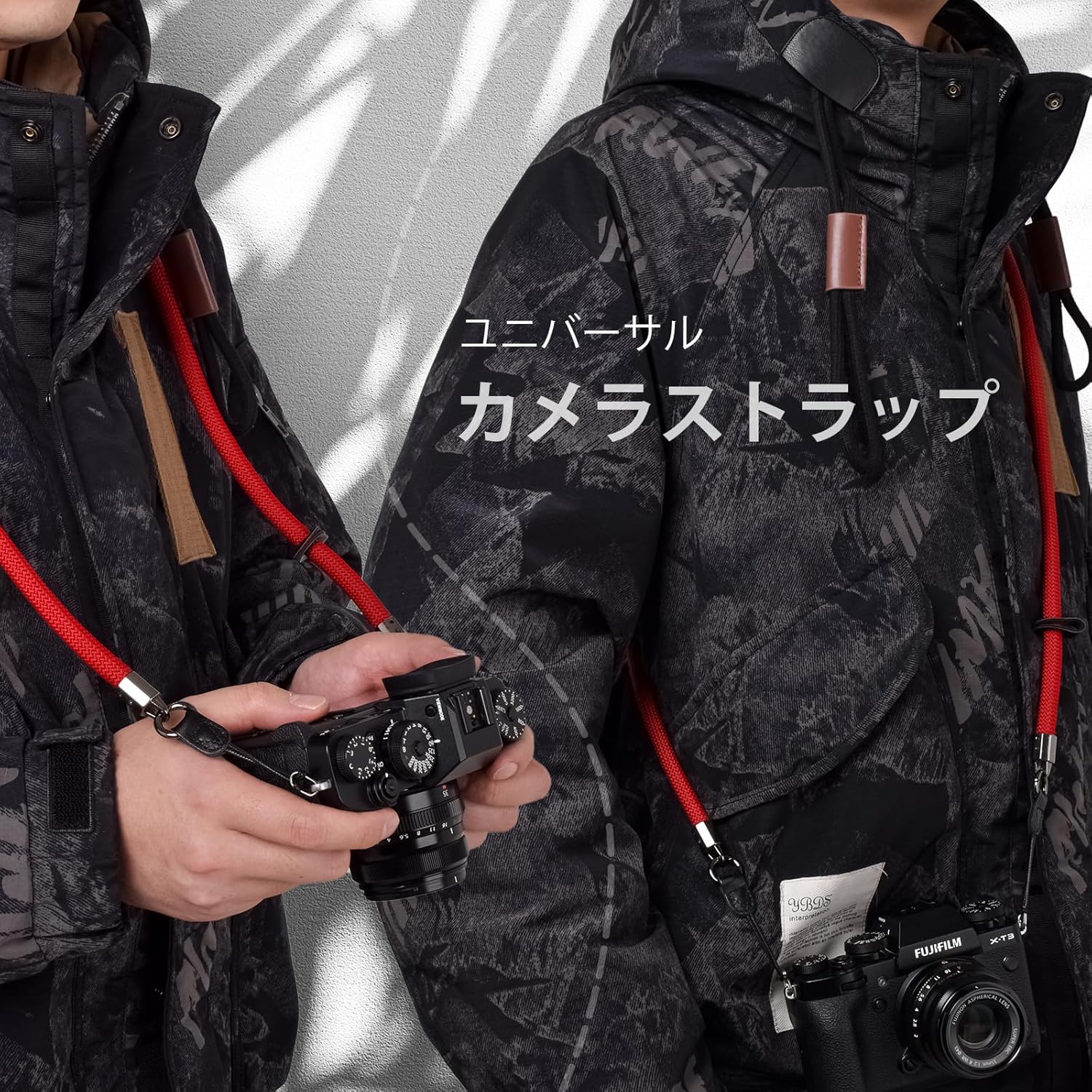 [VOVMOEYA] Camera Neck Strap, For Fujifilm X100VI, XT-4, sony α7CII, A6700, Canon EOS R10, Nikon Zf Z30, Shoulder Strap, Crossbody Should, Quick Release, Climbing Rope, Nylon, With Metal Ring, Camera