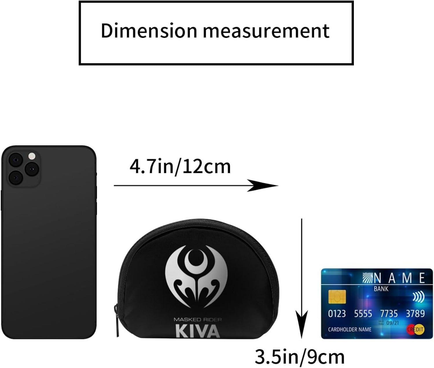 Women's Mini Wallet, Kamen Rider Kiva, Coin Purse, Coin Case, Semicircle, Cosmetic Pouch, Mini Pouch, Card Slots, Storage Pouch, Commuter Holder, Lightweight, Thin, Multi-functional, Stylish, Travel