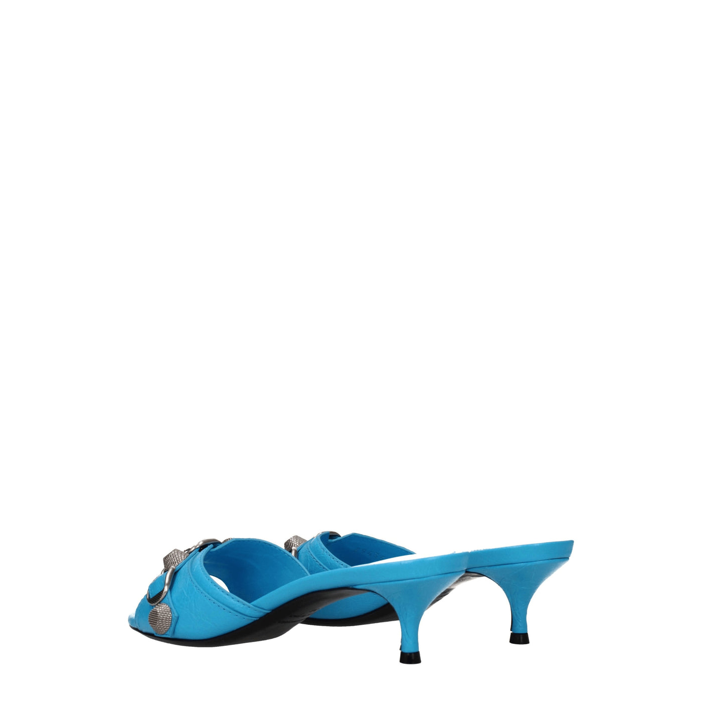 Balenciaga Sandals Cagole Woman Leather Blue/Cyan - Image 4