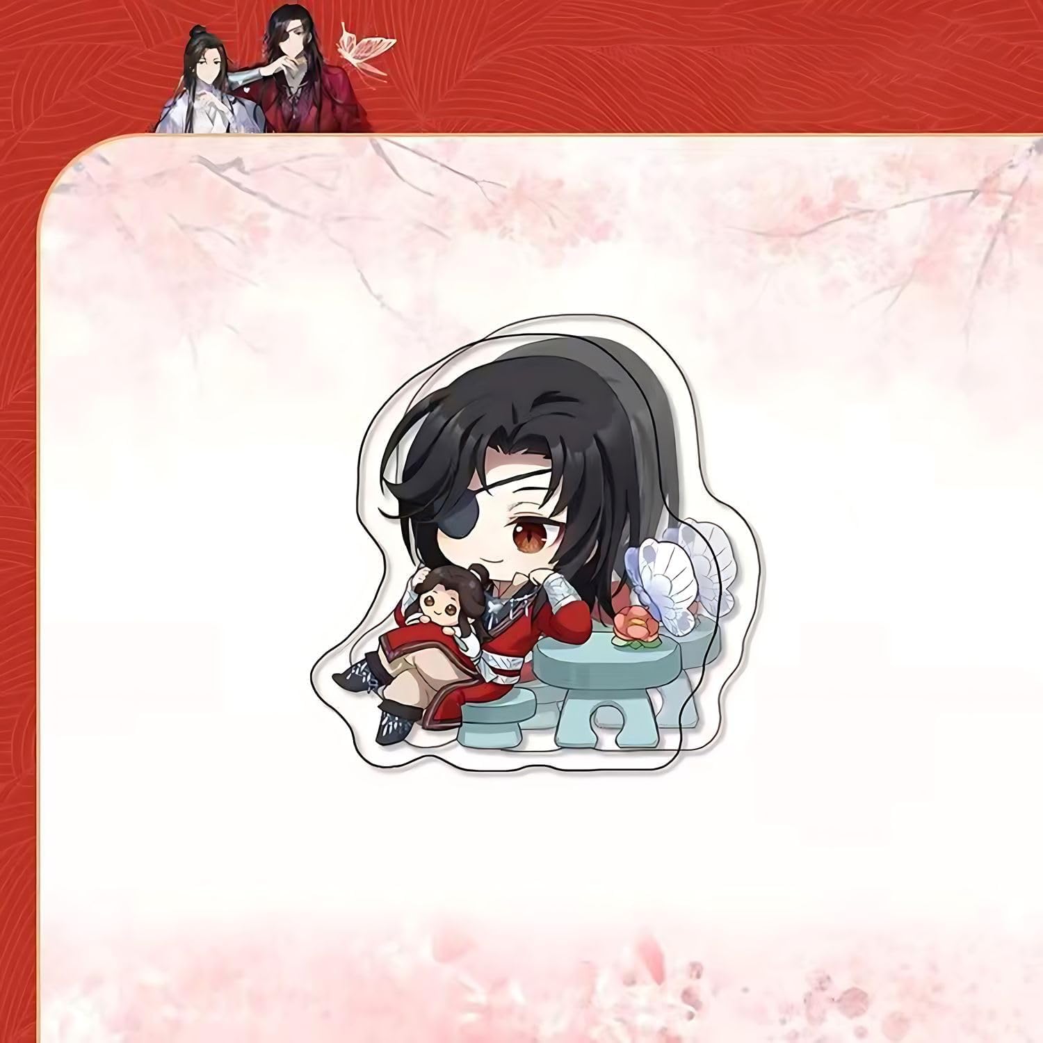 Tenkan Tofuku Chinese Collaboration Goods, Lucky Bag, Thank You for Flower Castle, Set of 4, Acrylic Stand, Can Badge, Keychain, pp Clip, Lightweight, Surrounding Decoration, Interior, Cute, Ornament