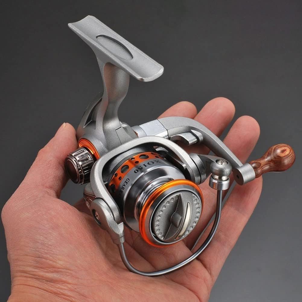 Mini Spinning Reel, 5.2:1 Gear Metal Fishing Reel, 13+1BB Powerful Spinning Fishing Reel with Interchangeable Handle, Small Compact Fishing Reel for Carp Bass Trout Fishing Mini 150