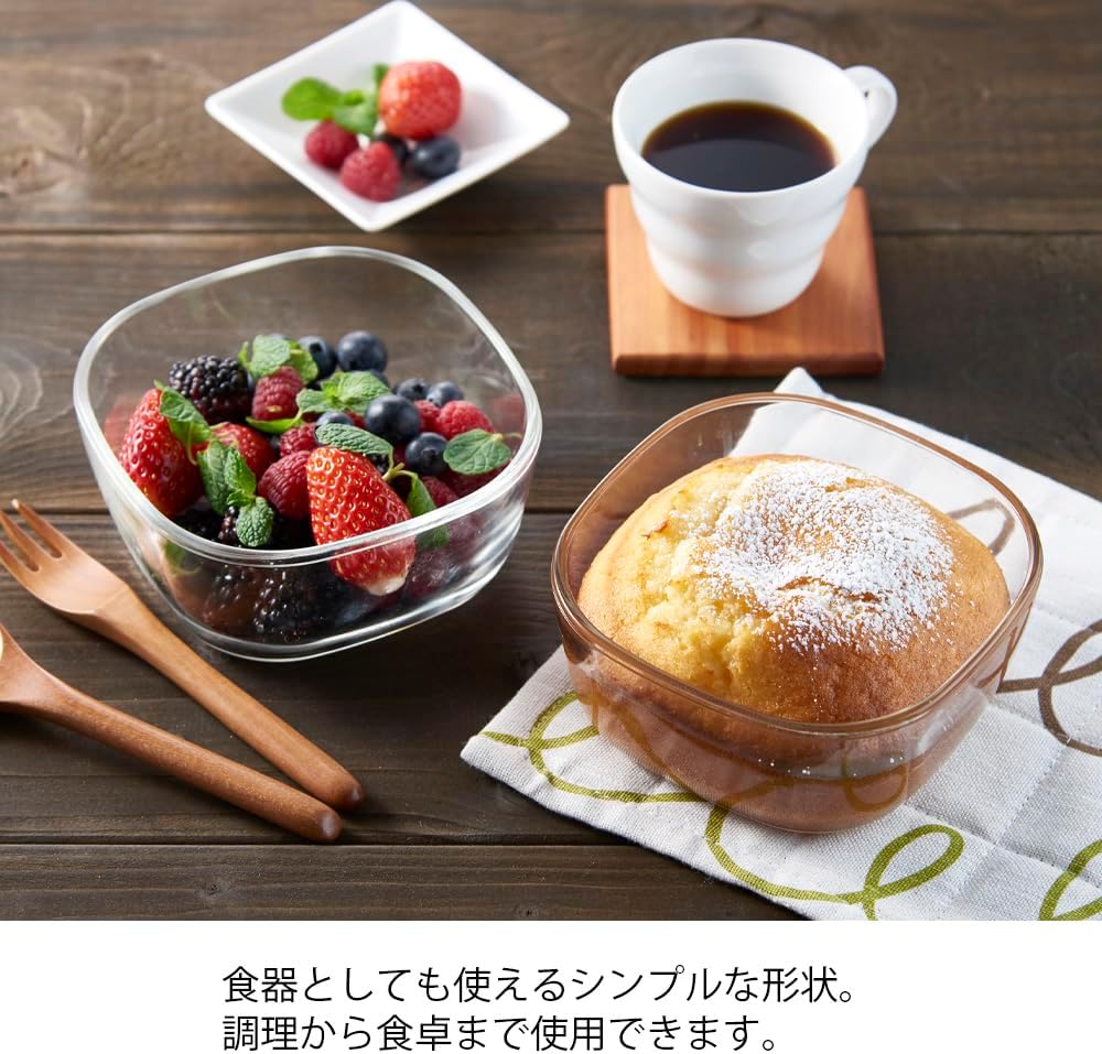 HARIO KST-2012-OW Heat Resistant Glass Storage Containesr, Made in Japan, White, 3 Pieces