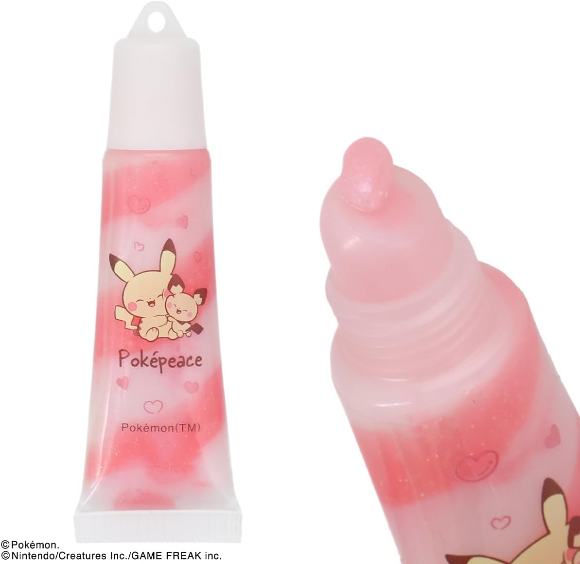 Shoibdo PK43617 Poképiece Lip Gloss with Charms, Pokemon PK, Strawberry Scent, Pikachu, Rubber Charm Included