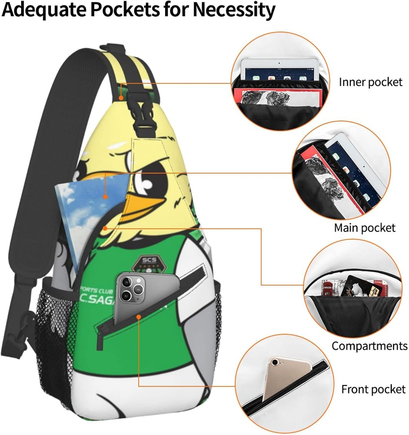 Sc Sagamihara Shoulder Bag, Large Capacity, Shoulder Bag, Crossbody Bag, Work Commute, School, Travel, Events, Anime, Moe Goods, Multifunctional, Lightweight, Unisex, Gift, Sports School Bag, Backpack