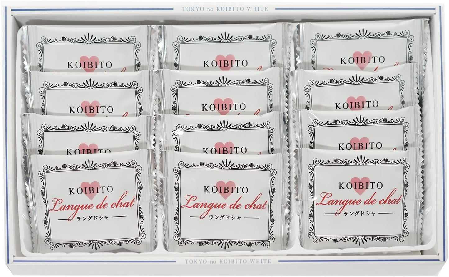 Tokyo Lovers White Langdosha Set of 12 with Original Souvenir Bags Individually Wrapped Cookies Souvenirs Tokyo Nagatoya