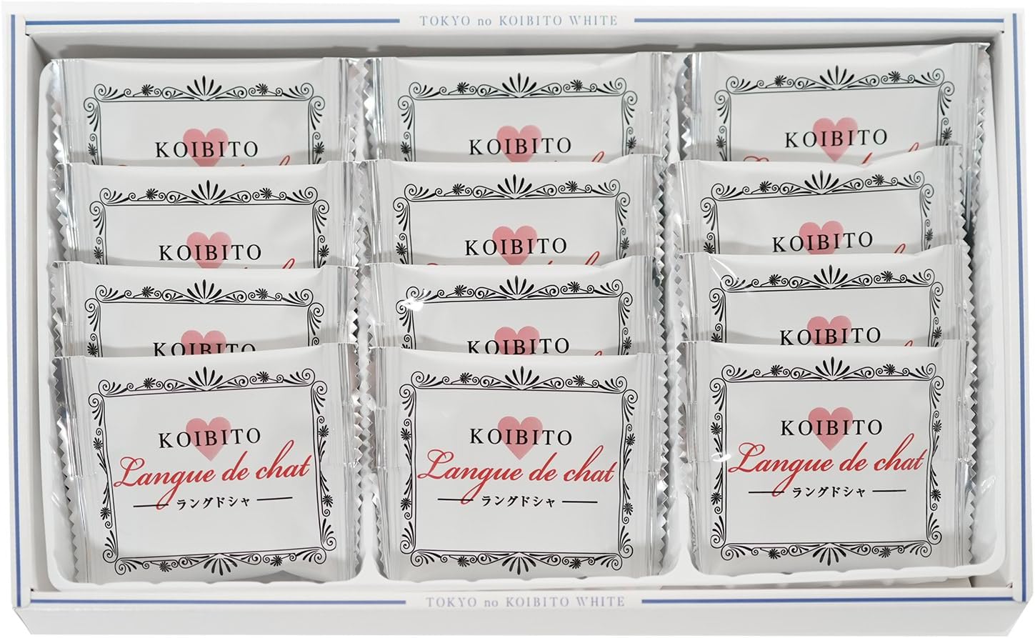 Tokyo Lovers White Langdosha Set of 12 with Original Souvenir Bags Individually Wrapped Cookies Souvenirs Tokyo Nagatoya