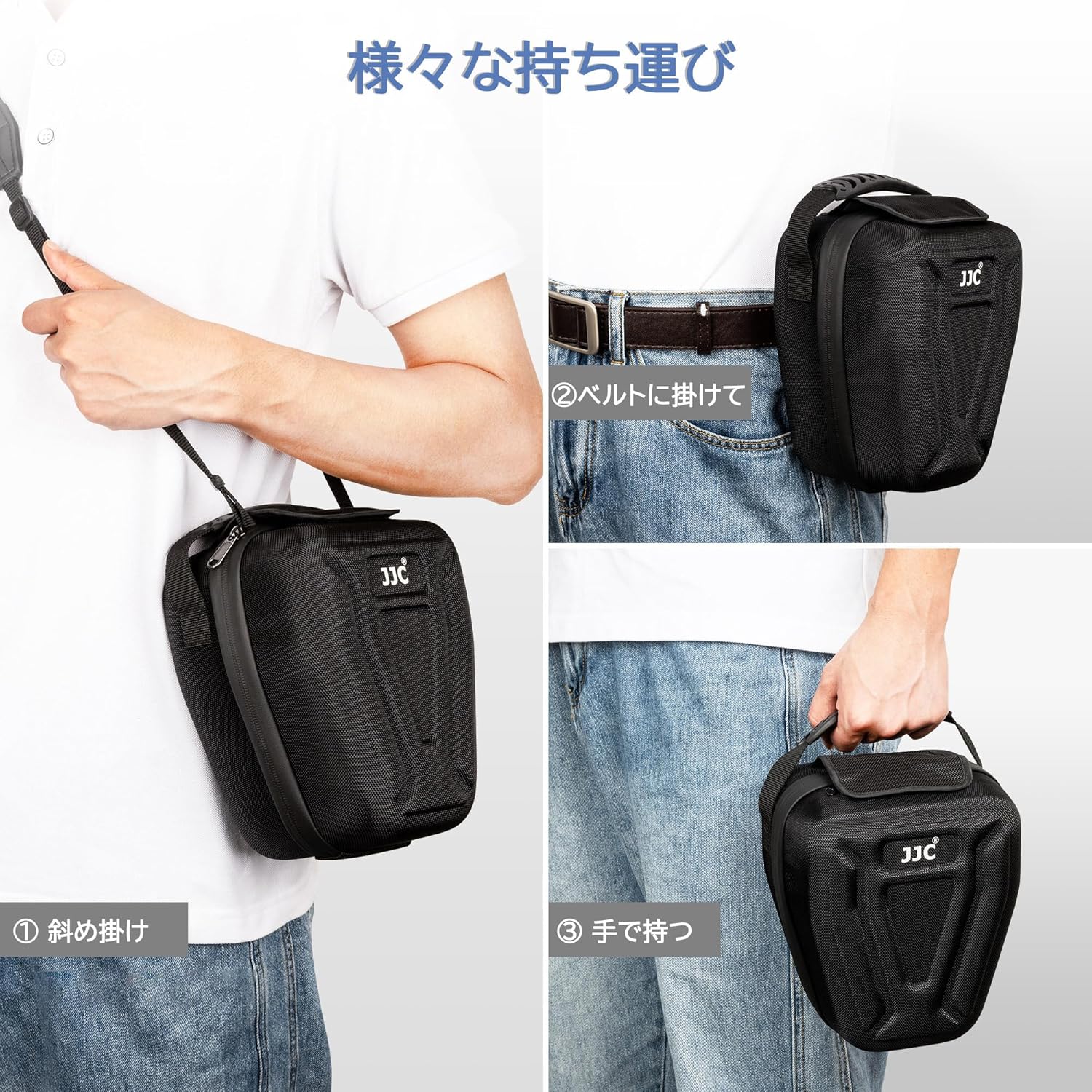 JJC Upgraded Camera Case Camera Bag for Canon EOS R100 R8 R50 R6 Mark II R7 R10 Sony a7C II a7C R a7RV a7 IV Fujifilm X-T5 X-T4 X-T3 X-T2 X100V X100F X100 Shockproof 3-way handbag with strap travel
