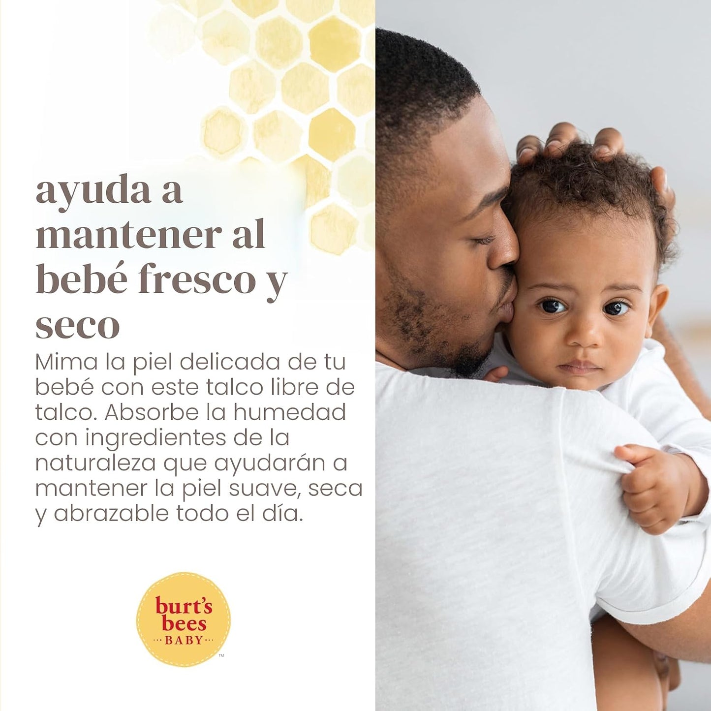 Burt's Bees - Polvo para bebé 100 % natural sin talco, 7.5 onzas
