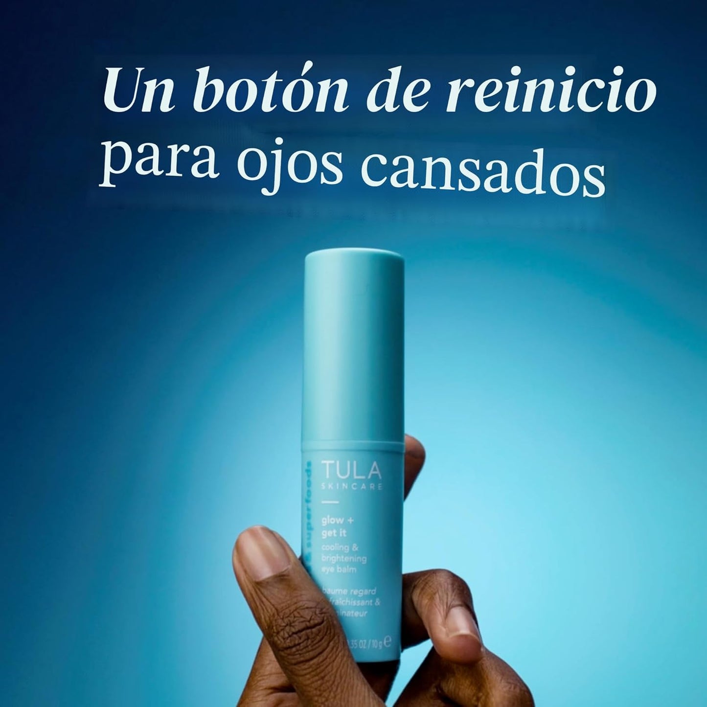 TULA Skin Care - Bálsamo para ojos 'Spresso, tratamiento energizante e hidratante con cafeína para ojeras, portátil y perfecto para usar sobre la marcha, 0.35 onzas