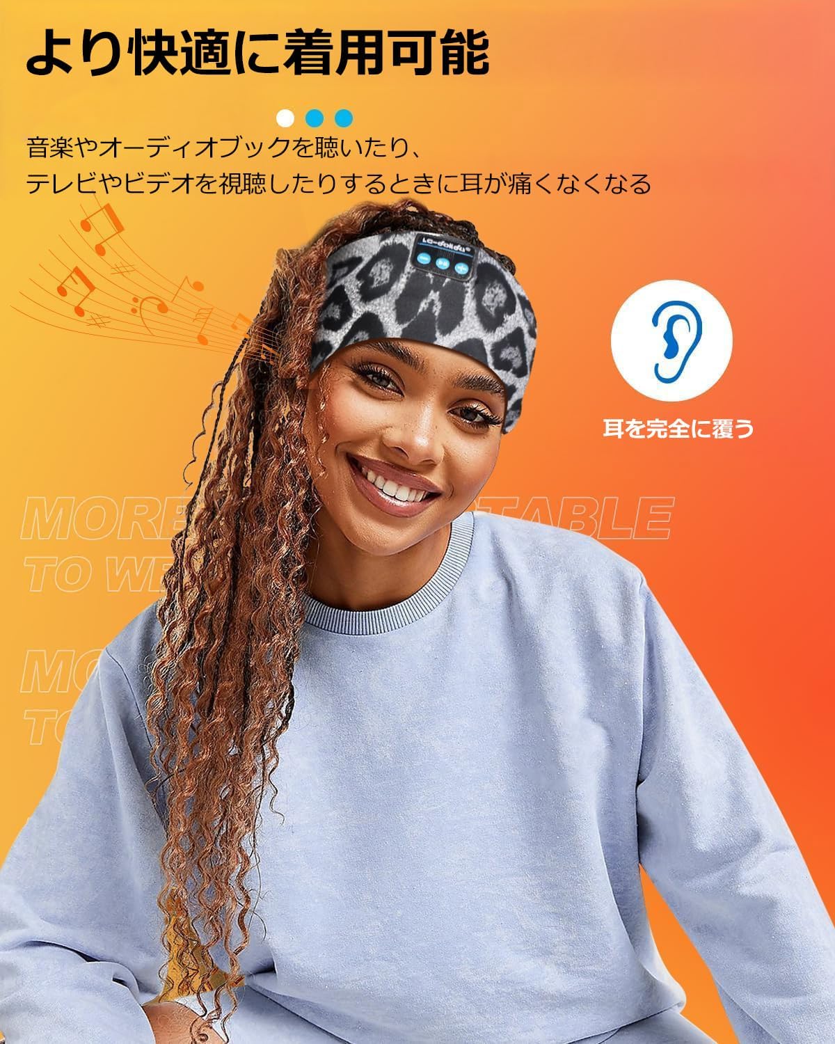 LC-dolida Sleep Headphones Headband Bluetooth 5.4 Sports Headband Earphone Wireless Speaker with Mic USB C for Women Sleep Gift for Workout, Jogging, Yoga, Insomnia, Travel, Meditation