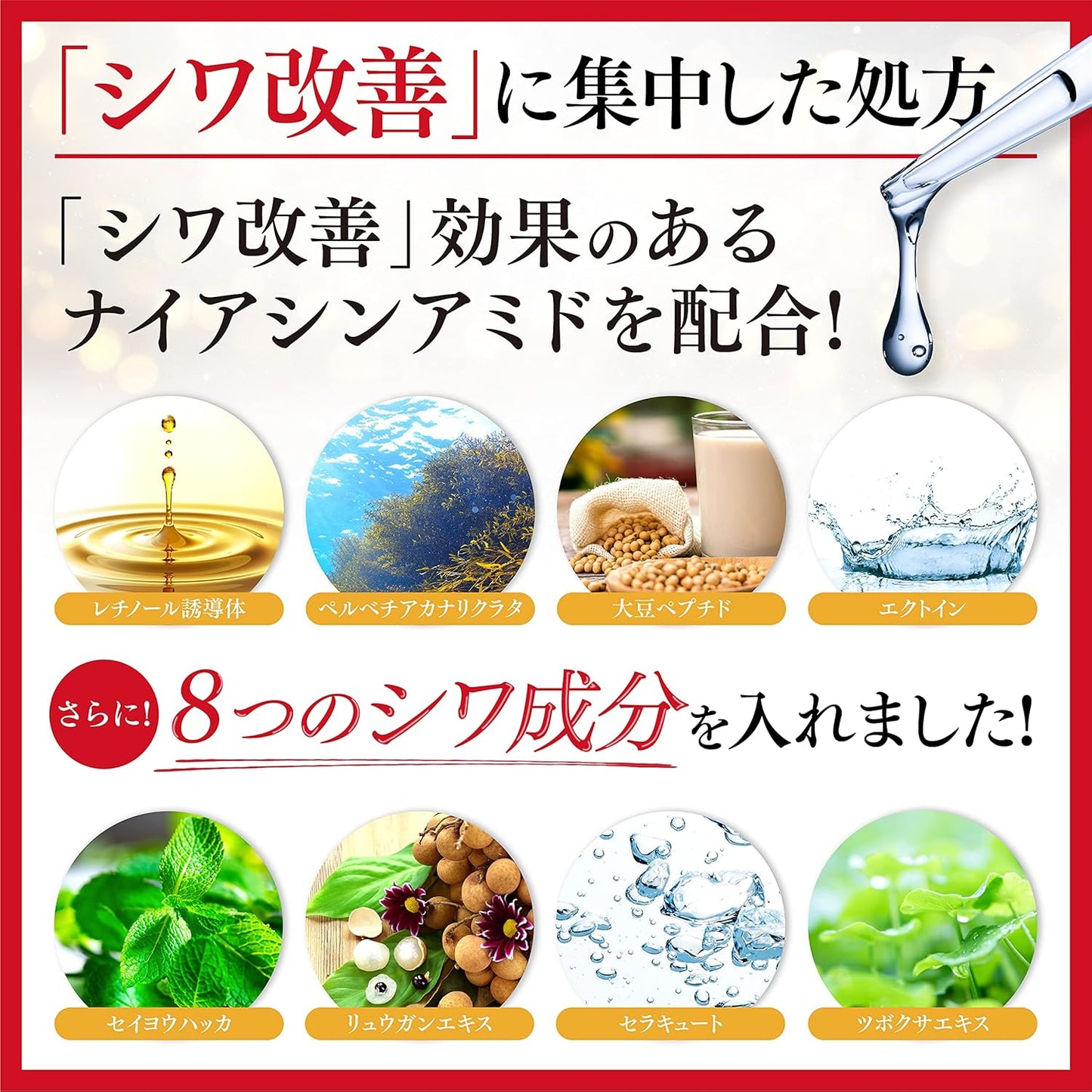 Quasi-drug Wrinkle Care Ist (Medicated Wrinkle Improvement Cream, All-in-One Gel, Niacinamide), Safe and Healthy Life, 1.8 oz (50 g) / 1 Bottle