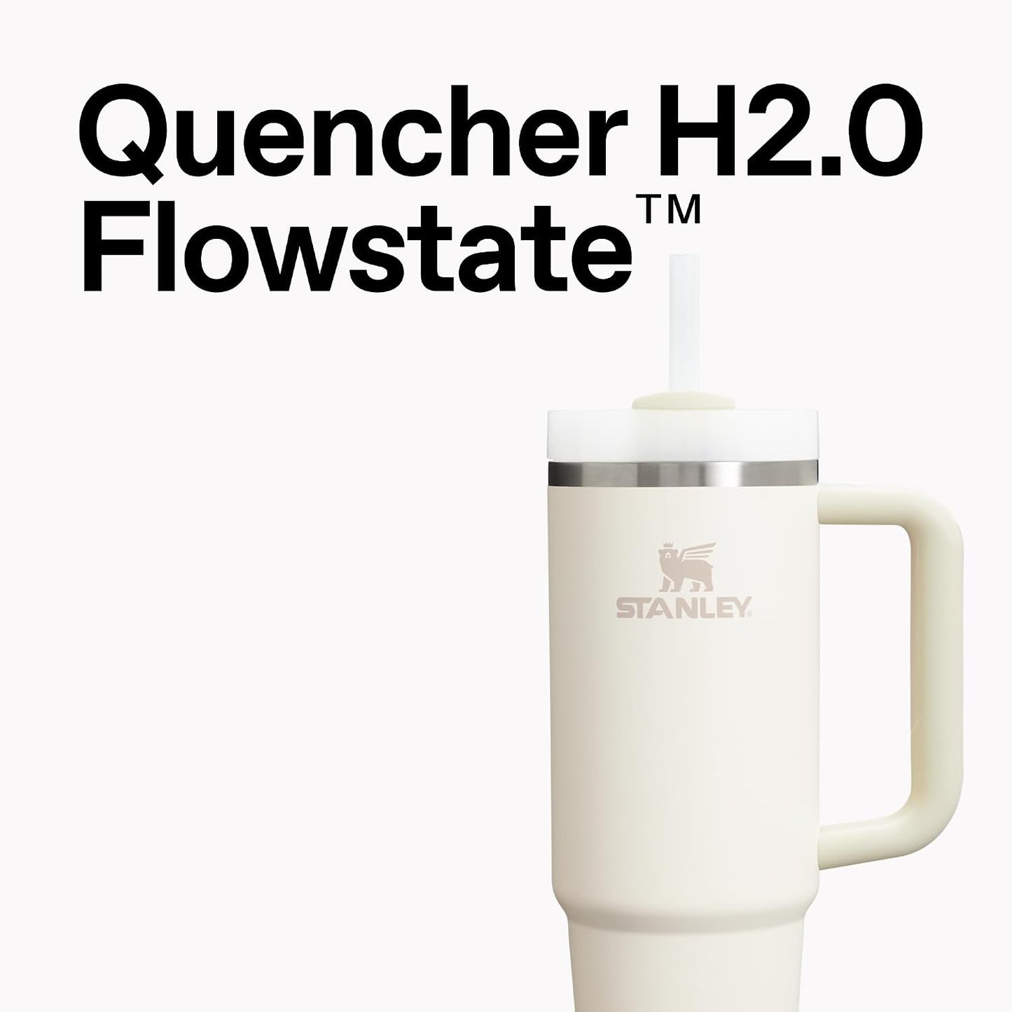 Stanley Quencher H2.0 - Vaso de acero inox. con asa, pajilla y tapa FlowState giratoria de 3 posiciones; aislamiento térmico/sin BPA; apto p/portavaso p/viaje; 30 oz, coral dorado (Goldenrod Coral)