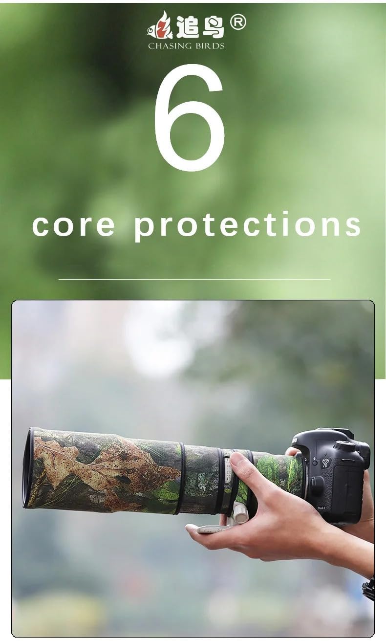 CHASING BIRDS Camouflage Waterproof Lens Coat for CANON EF 400mm F5.6 L USM Rainproof Lens Protective Cover (Big Tree)