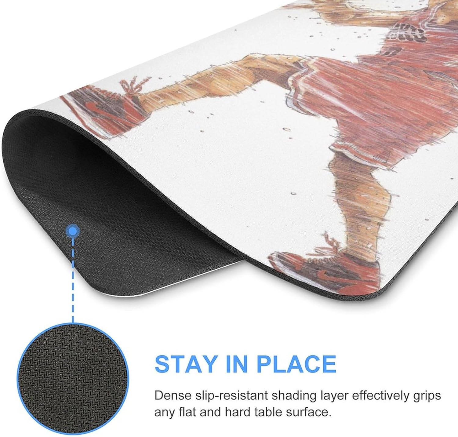 Slam Dunk Mouse Pad Gaming Mouse Pad Cartoon Desktop Supplies Mouse Pad Gaming Rubber Waterproof Clean Easy for Office Home Gaming (Black) 18*22cm/20*25cm/25*30cm