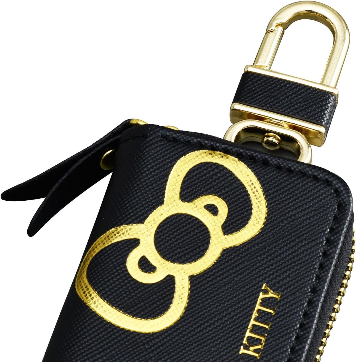 SEIWA KT523 Hello Kitty Car Smart Key Case, B&G, Black + Gold