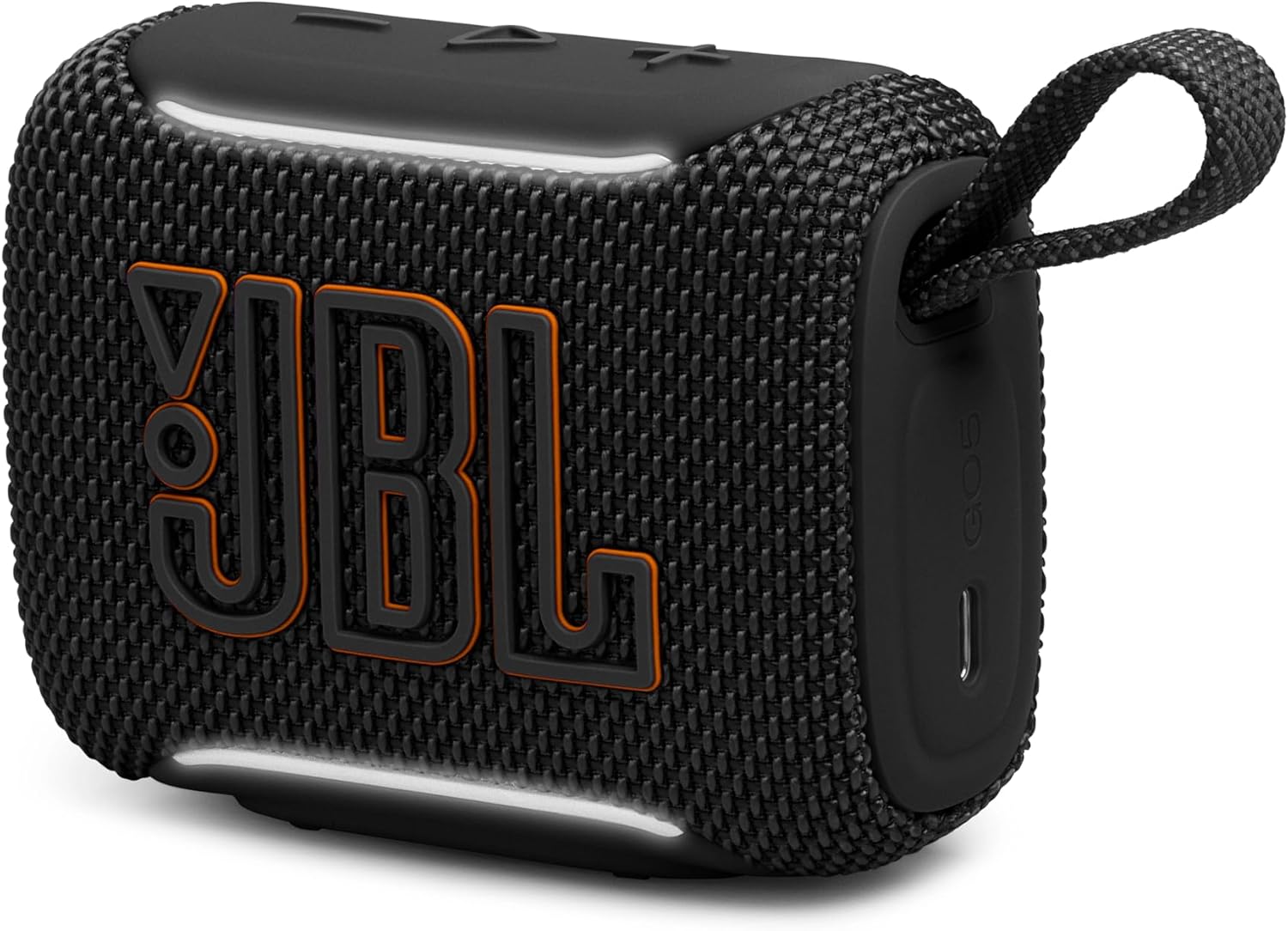 JBL JBLGO5BLKJN GO5 Bluetooth Speaker, USB C Charging, IP68 Dustproof, Waterproof, Lossless Playback, Ambient Edge Light, AirTouch, Stereo Pairing, Small, App Compatible, Auracast Compatible, Passive