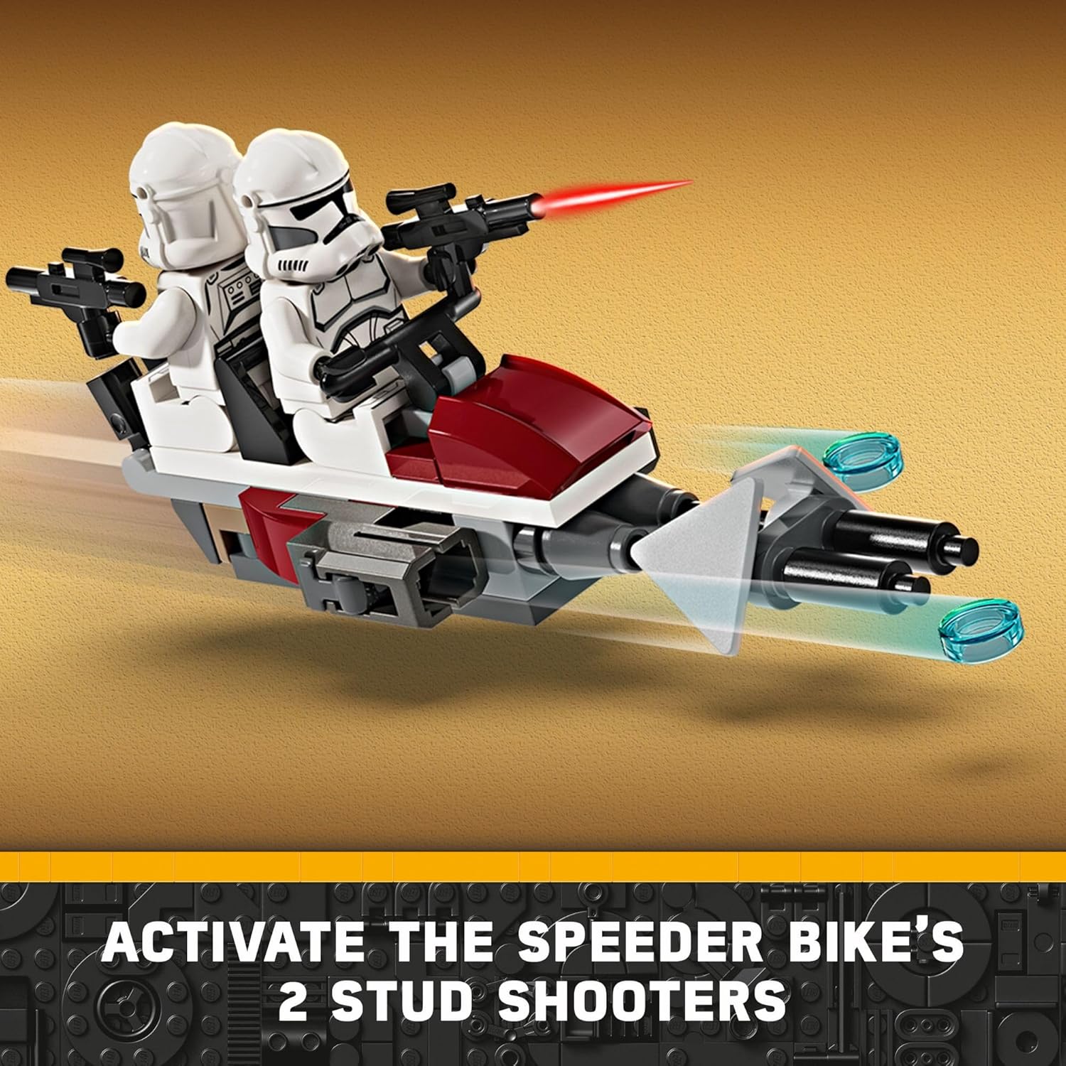 LEGO Star Wars 75372 - Paquete de batalla de soldado clon y droide de batalla para niños, vehículo de bicicleta Speeder de juguete construible, Tri-Droid y poste defensivo, coleccionable, regalo para niños y niñas de 7 años en adelante, 75372