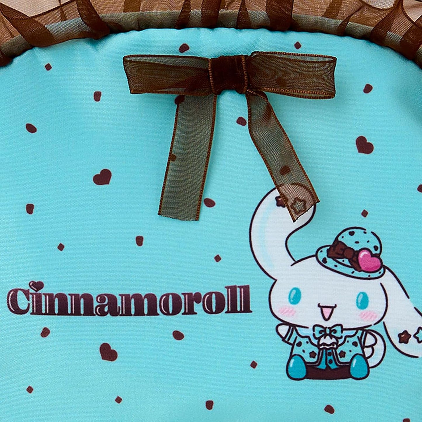 Sanrio 443387 Pouch (Chocolate Mint) Cinnamon Roll, Polyester, Cotton, ABS Resin, Recommended Age: 3 years and up
