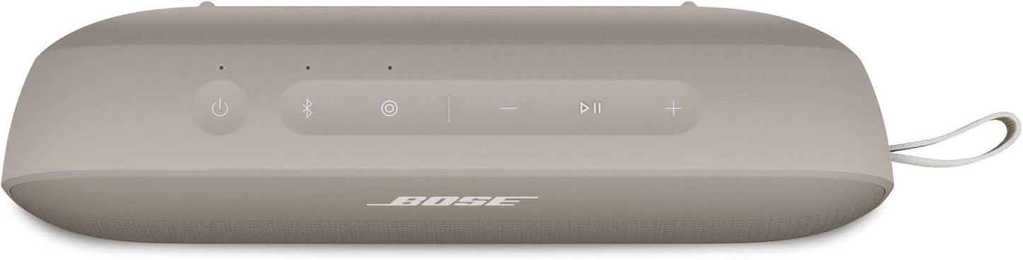 Bose SoundLink Flex Portable Speaker (2nd Gen) Wireless Bluetooth Mini Portable Speaker with Hi-Fi Audio, Up to 12 Hours of Playtime, Waterproof and Dustproof, Sandstone
