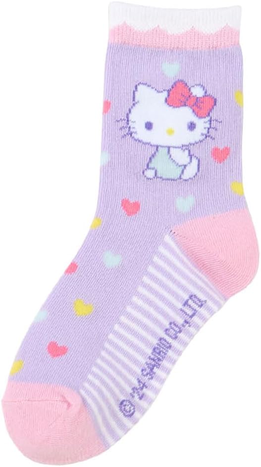 Sanrio 455199 Sanrio Kids Socks, Set of 3, Socks, 5.1 - 5.9 inches (13 - 15 cm), Hello Kitty, Hello Kitty, Character