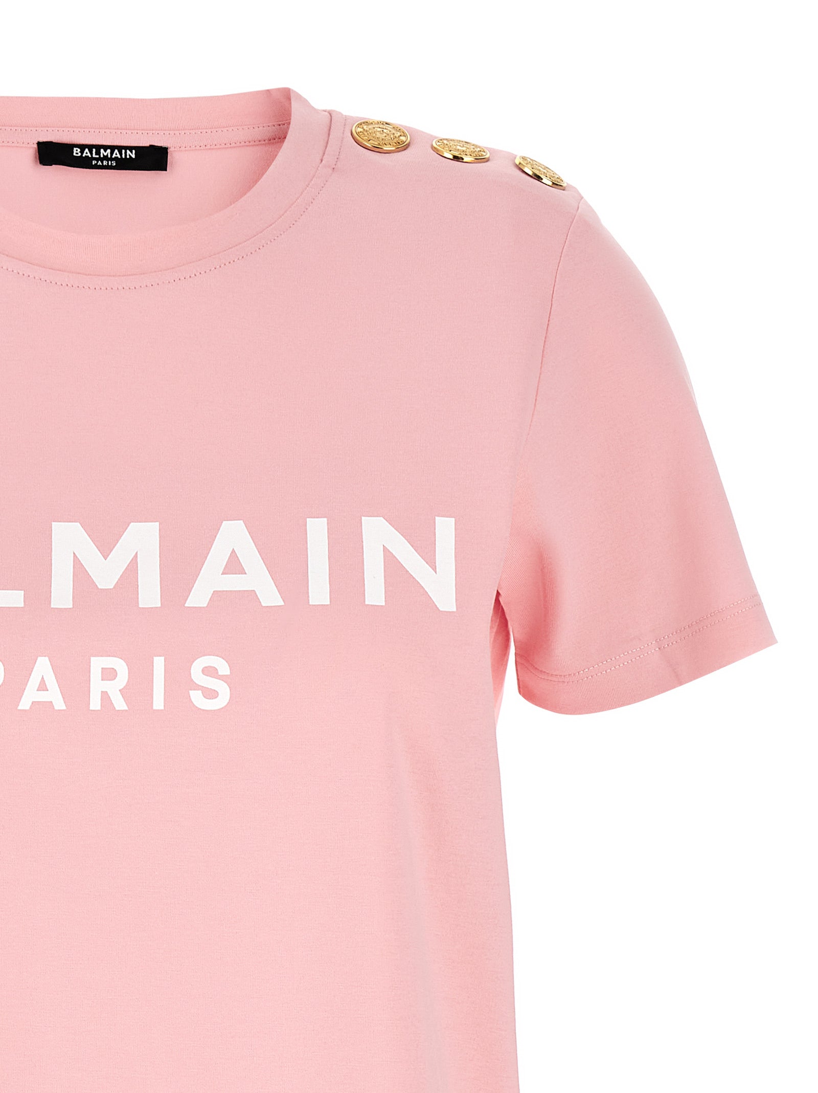 Balmain バルメインゴールドボタンTシャツ - Image 4