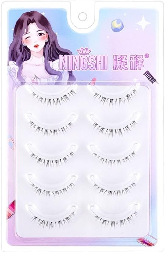 5 Pairs Korean Lower Eyelashes 3D Natural Look Comic Eyelashes with Soft Transparent Band Tie Short Lower Eyelashes Cosplay Anime Eyelashes Little Devil Eyelashes Beauty Eye Extension Tool