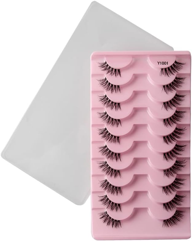 10 Pairs 3D Short Mink Eyelashes Ultra Thick Stage Makeup Natural False Eyelashes Long Eyelashes Extension False Eyelashes Handmade (1001)