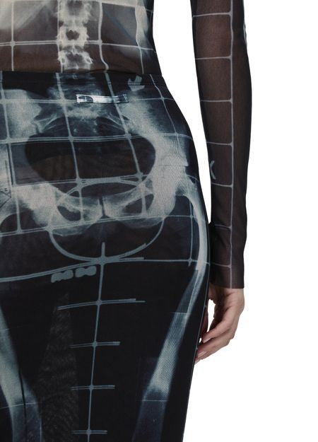 JEAN PAUL GAULTIER Squeletor プリント入り メッシュ製 ロングスカート - Image 5