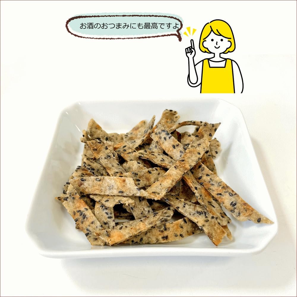 6 packs of 1.5 oz (42 g) of Black Sesame Burden, Fried Sen with Rice from Aomori Prefecture