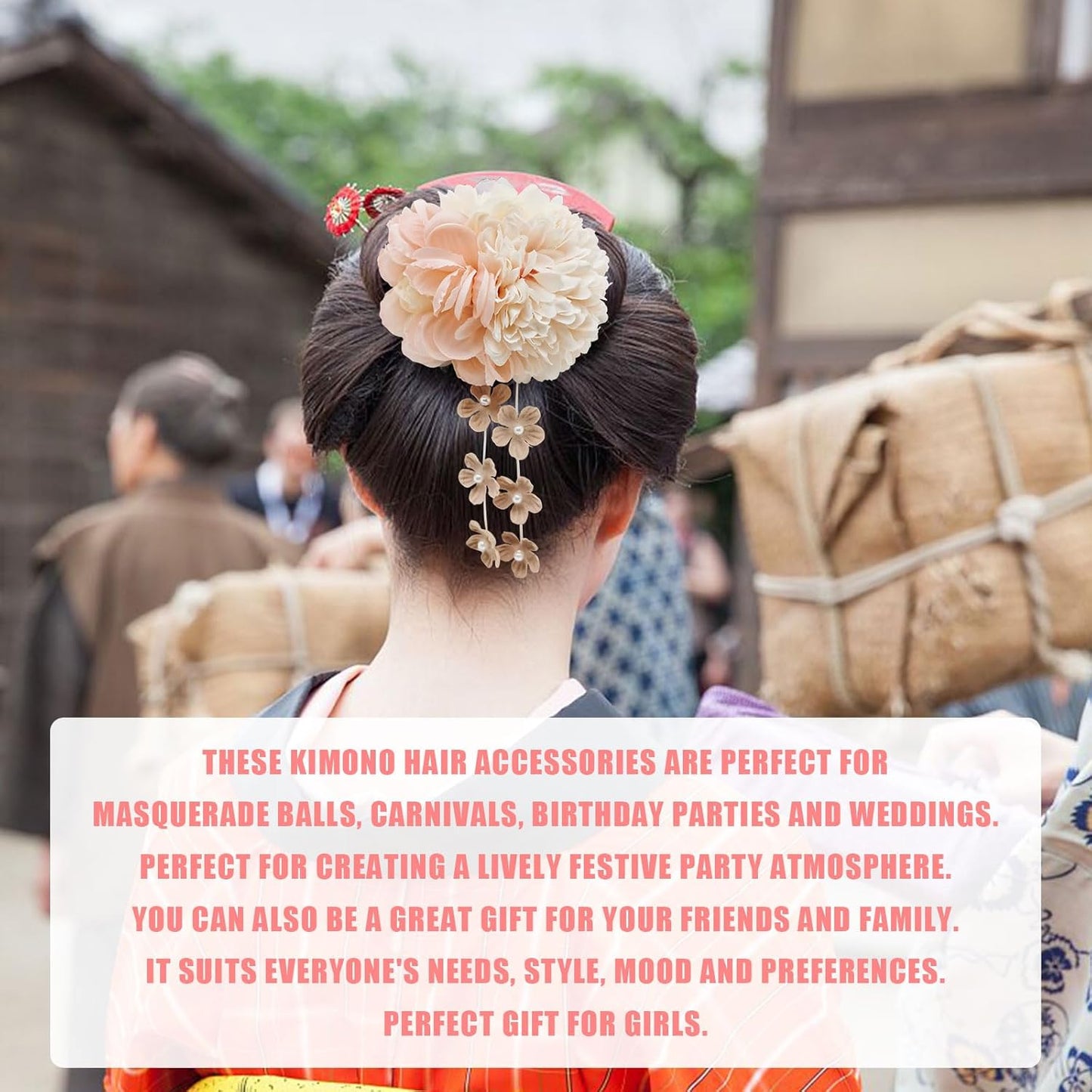 Japanese Style Kimono Hair Ornament, Yukata, Graduation Ceremony, Coming-of-Age Ceremony, Wedding, Shichi-Go-San Party, Thank You Party, New Year, Fireworks Display, Flowers, Dry Flowers, Hair