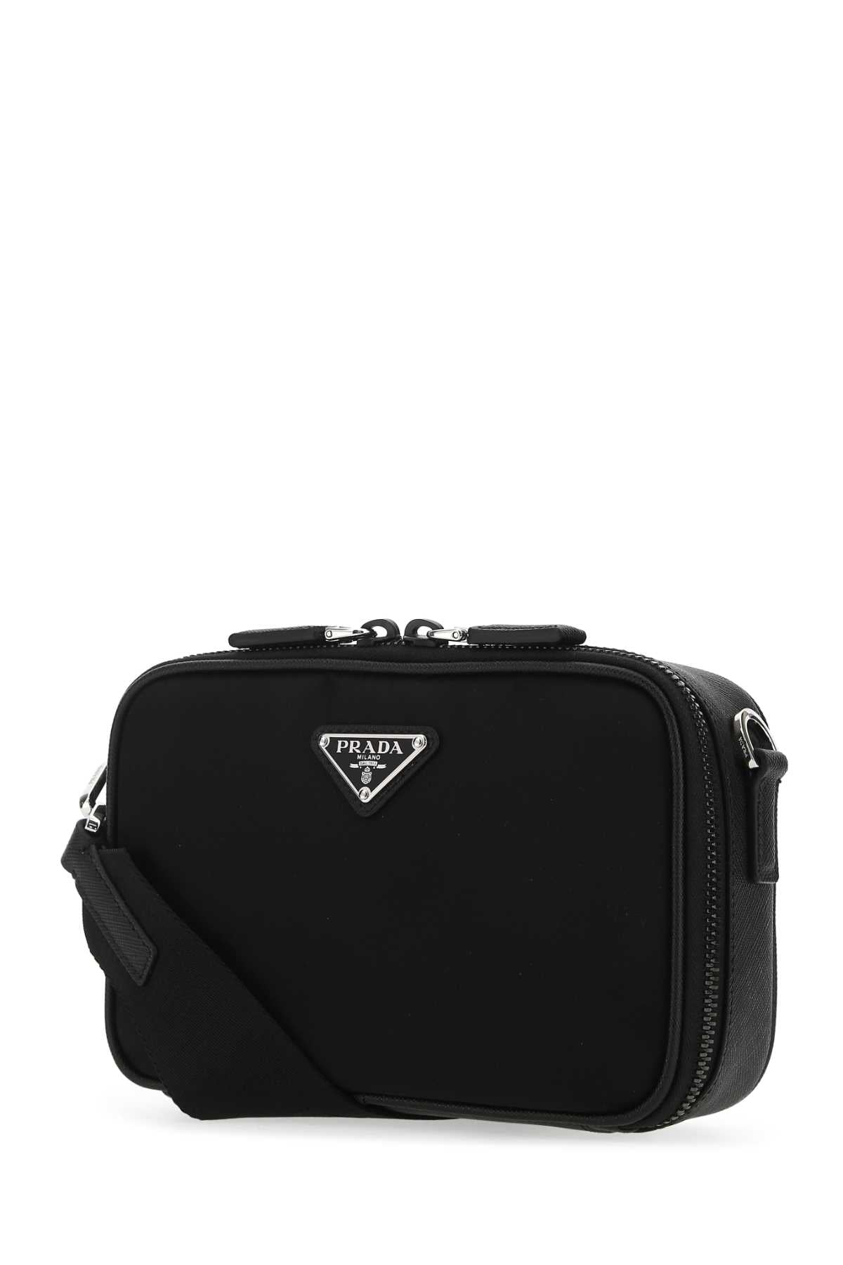 Prada プラダブラックレザーとナイロンクロスボディバッグ - Image 5