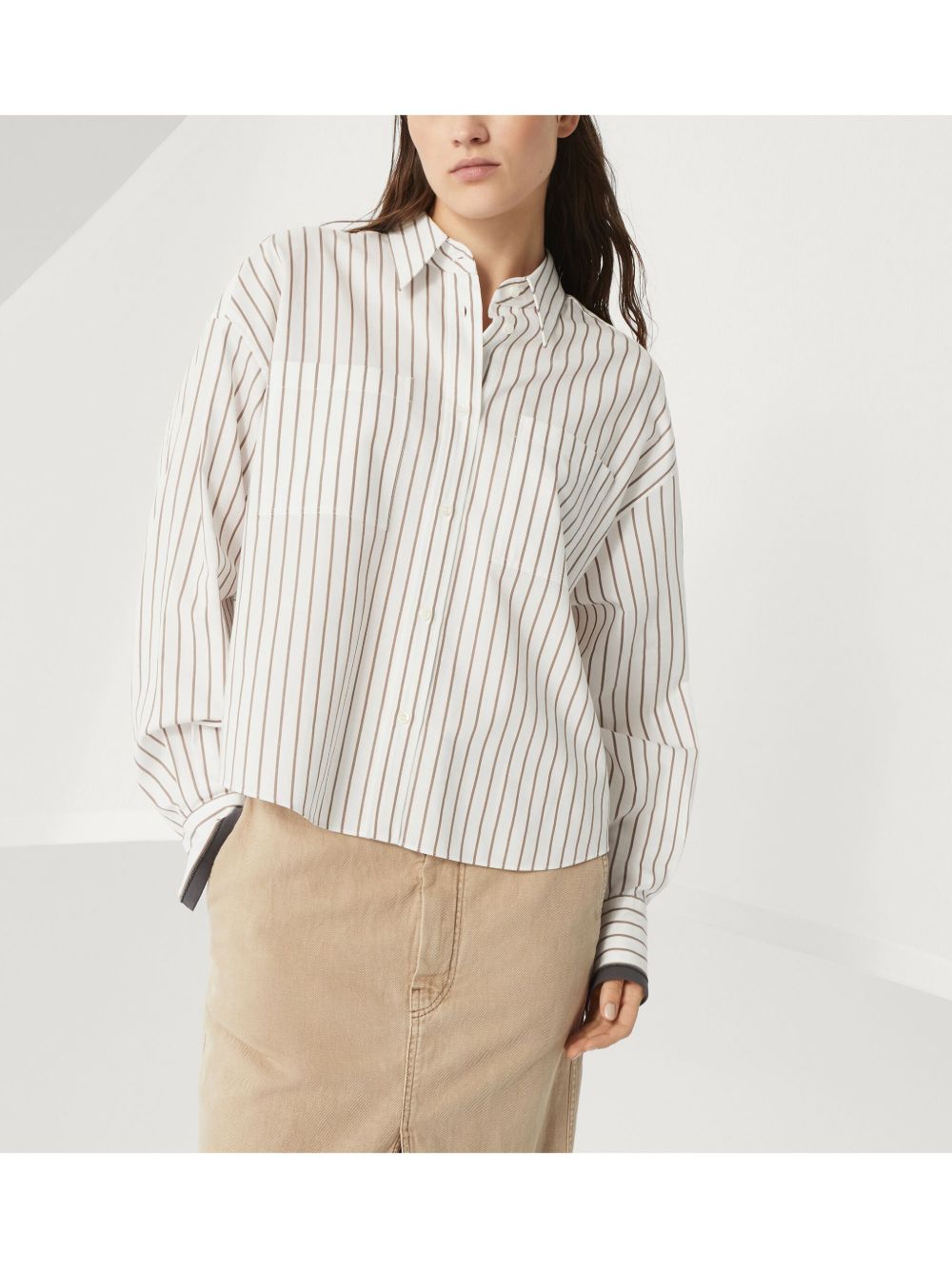 Brunello Cucinelli Striped Cotton Shirt - Image 5