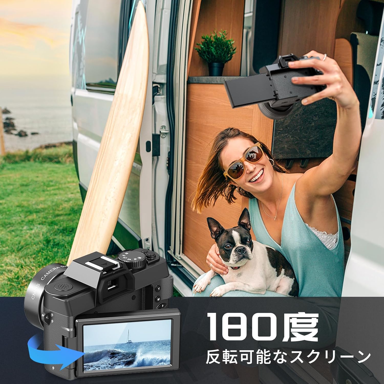 NBD 5K 48MP Digital Camera [Wi-Fi and App Control] 16x Zoom SLR Camera 180° Flip Screen | Auto Focus & Image Stabilization | Macro + Wide Angle Lens & Webcam Function (Graphite)