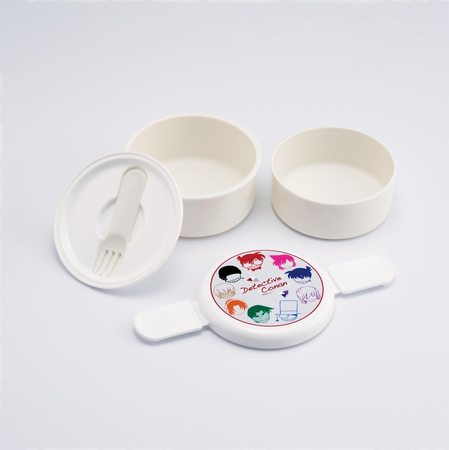 Skater (Skater) Round Lunch Box, 500ml, 2-Tier, with Fork, Made in Japan, Detective Conan, for Boys and Girls, ONWR1-A
