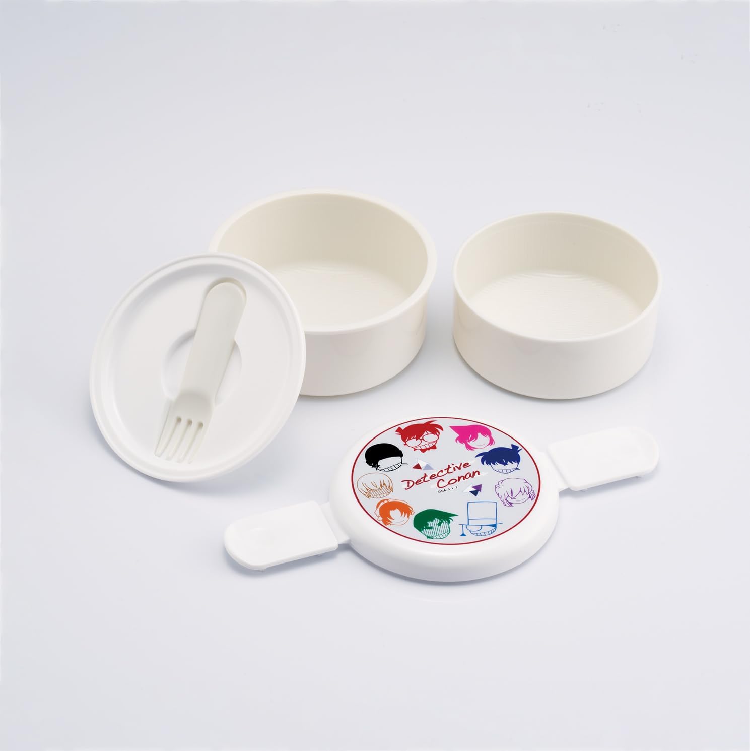 Skater (Skater) Round Lunch Box, 500ml, 2-Tier, with Fork, Made in Japan, Detective Conan, for Boys and Girls, ONWR1-A