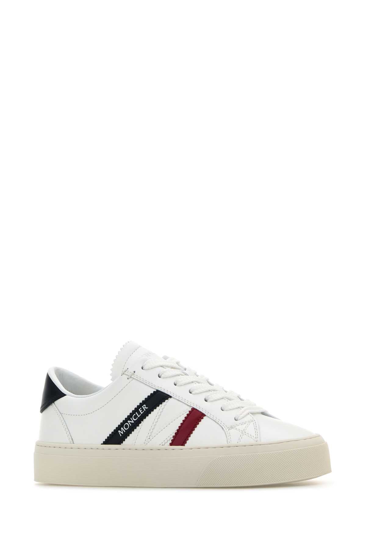 Moncler Moncler White Leather Monaco 2スニーカー - Image 5