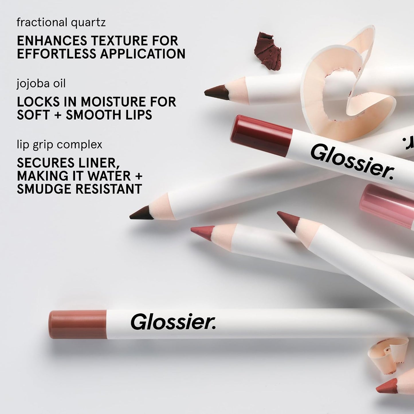 Glossier Lip Line, Buff - Nude Lip Liner Pencil, Long Lasting Water-Resistant Smudge-Resistant Transfer-Resistant Medium Coverage Definer with Jojoba Oil, Natural Shape and Tones for Sensitive Skin
