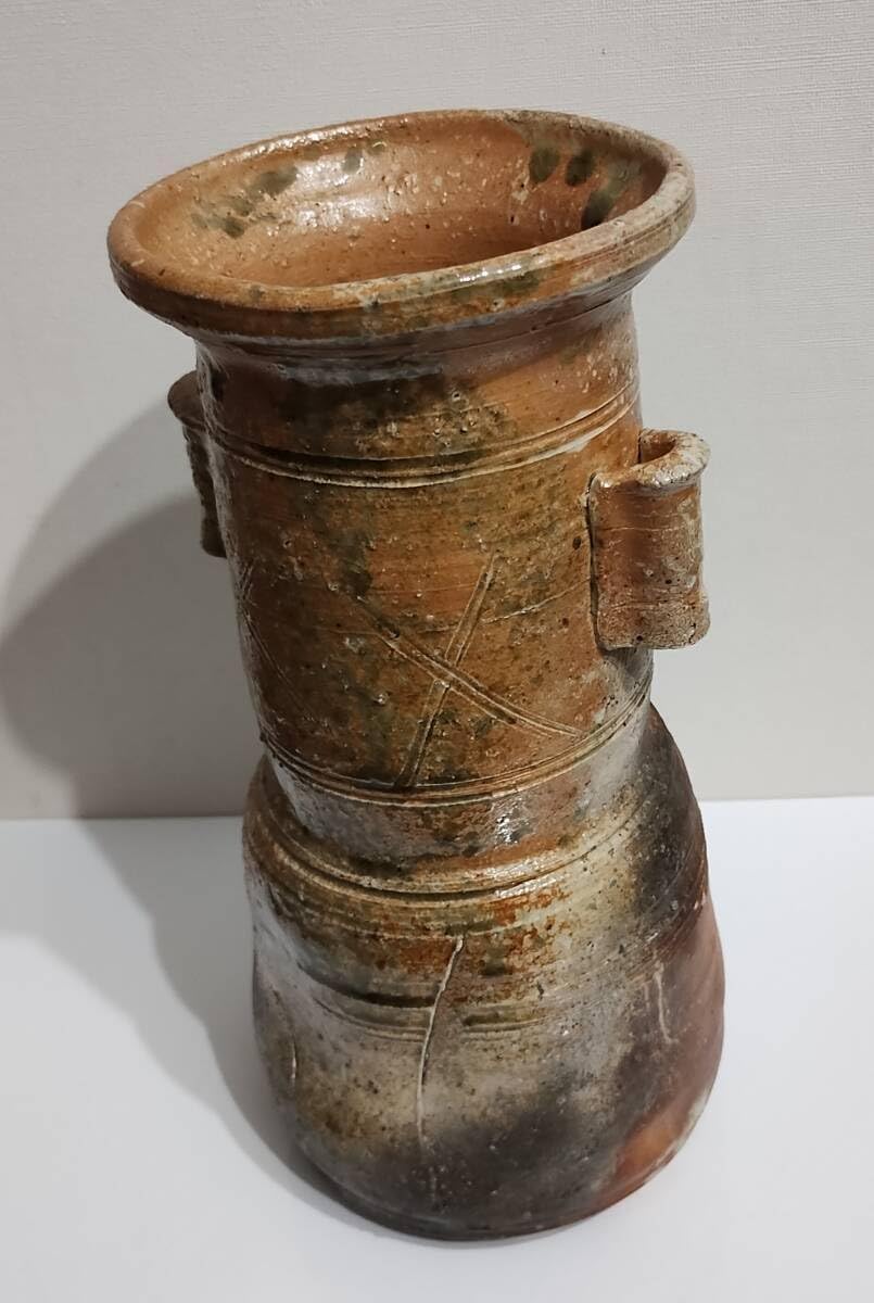 伊賀焼 香山 花器 伝統工芸品 茶道具 双耳花生