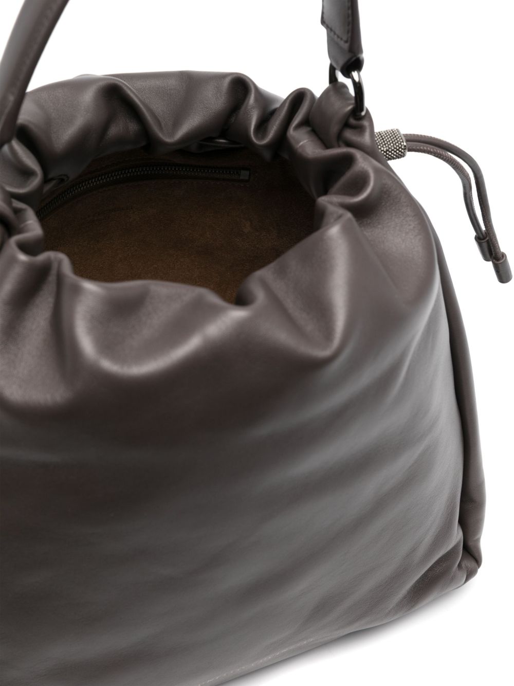 Brunello Cucinelli Bucket Mellow Leather Handbag - Image 5