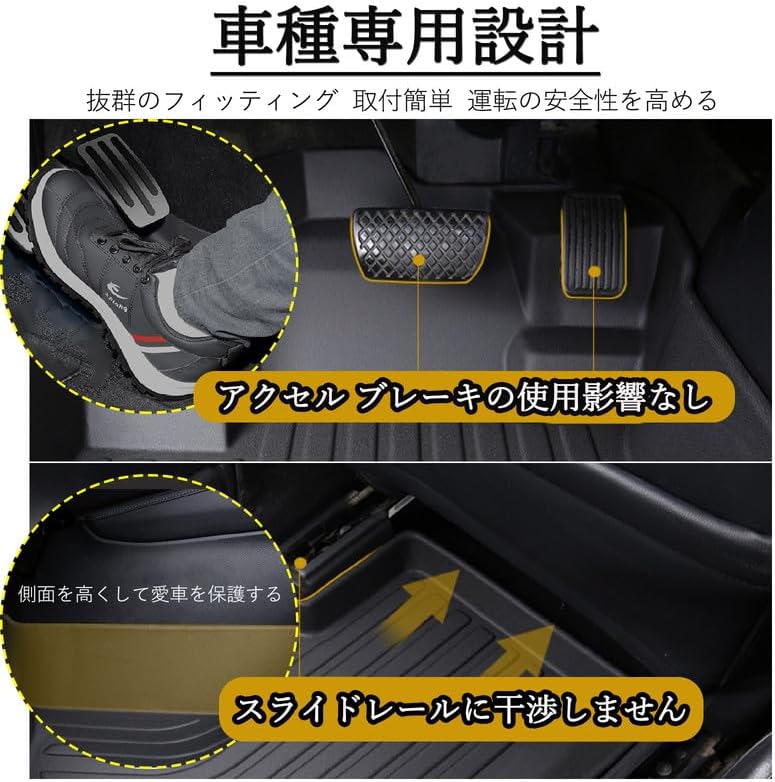 Toyota New Prius 60 Series 5th Generation 3D Floor Mat Prius 60 Series Floor Mat PRIUS60 ZVW60/ZVW65/MXWH60/MXWH65 January 2023-Present TPE Material Waterproof Stain Resistant Abrasion Resistant