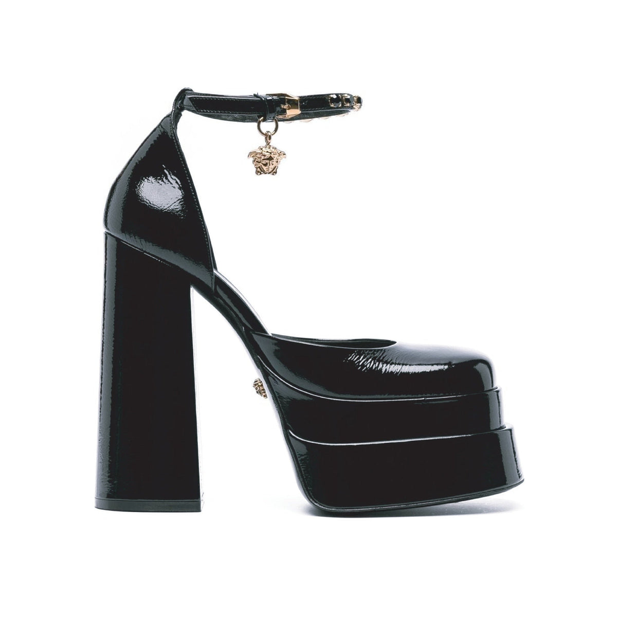 Versace ヴェルサーチヴェルサーチレザープラットフォームサンダル - Image 5
