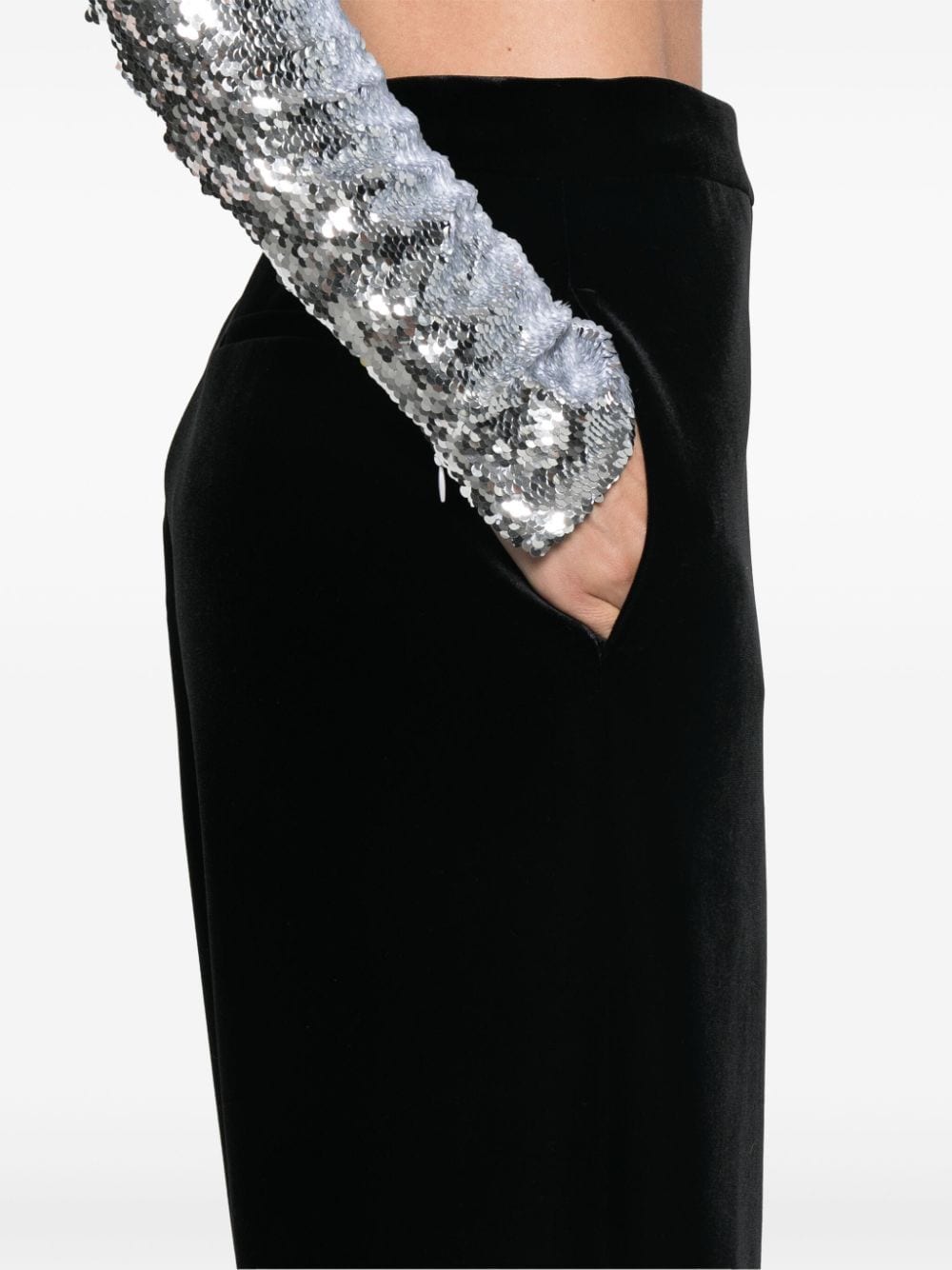Sportmax SportMaxファッションベルベットのズボン - Image 4