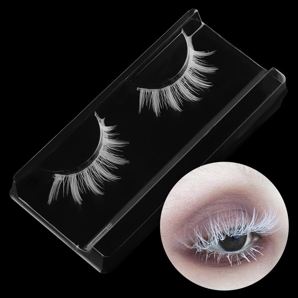 Beautiful White False Eyelashes Long Cross Eyelash Extensions False Eyelashes Cosplay Eye Makeup Tool