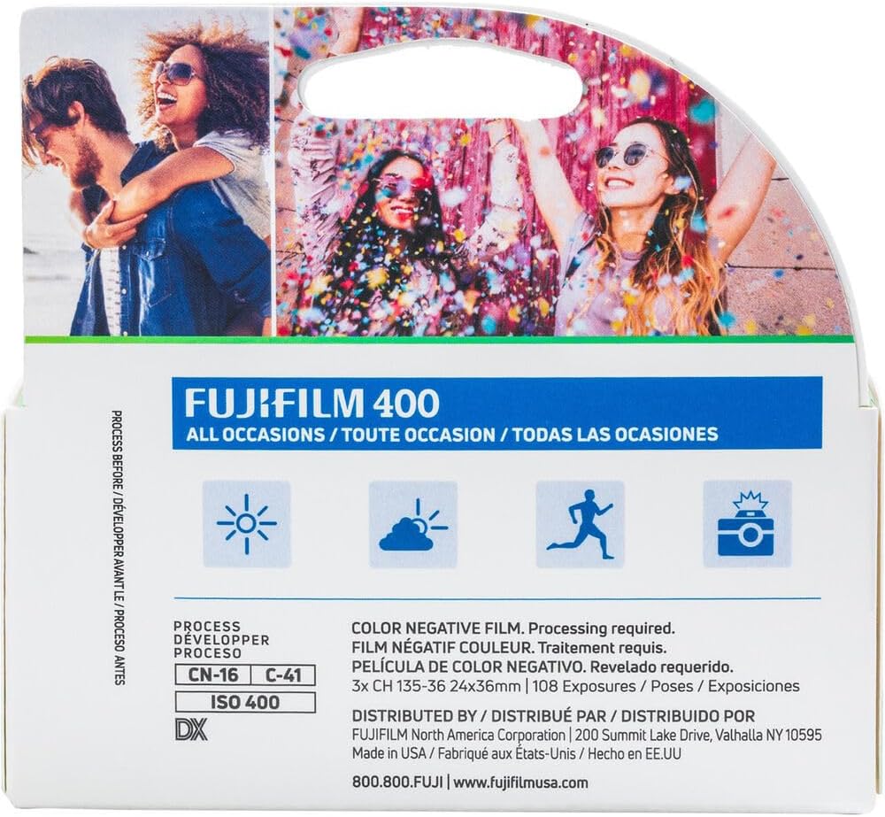 Fujifilm Superior X-TRA 36 Film, 35mm Film, ISO 400, Total 108 Photos, Pack of 3